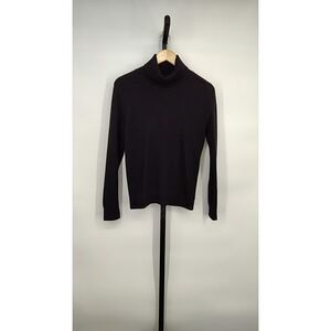 Quince Mongolian Cashmere Turtleneck Sweater Black Sleeved Top S